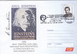 17713- ALBERT EINSTEIN, SCIENTIST, COVER STATIONERY, 2005, ROMANIA - Albert Einstein