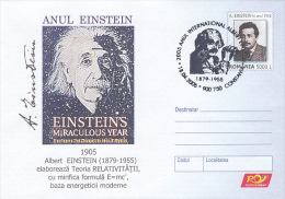 17716- ALBERT EINSTEIN, SCIENTIST, COVER STATIONERY, 2005, ROMANIA - Albert Einstein