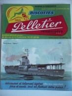 BUVARD Biscottes Friabilisées PELLETIER. Série BATEAUX. PORTE AVIONS BEARN. Bordure VERTE. Années 50 Très Bon Etat - Zwieback