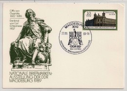 DDR, 1989, Postal Card, Magdeburg, Monument Of Otto Von Guericke, Phil. Expo, 10 Pf., Special Cancellation, 22-9-83 - Postkarten - Ungebraucht