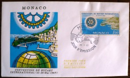 MONACO Rotary Yvert N°726 FDC. 28/04/67 - Rotary, Lions Club