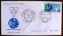 NIGER Rotary Yvert N° PA 121 FDC. 30/04/1970 - Rotary Club