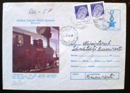 ROUMANIE, Trains, Train, Train A Vapeur. Entier Postal Illustré Musée Ferroviaire Roumaine Emis En 1983 - Trains