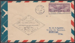 1931-PV-7. CUBA. PRIMER VUELO. FIRT FLIGHT MIAMI- NUEVITAS. US. MARCA: DEVUELTO AL REMITENTE. - Poste Aérienne