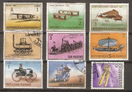 SAINT  MARIN   .    L O T .     AVIONS  /  TRAINS  /  BATEAUX  /  VOITURES. - Lots & Serien