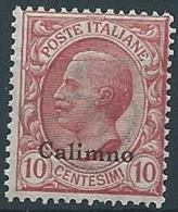 1912 EGEO CALINO EFFIGIE 10 CENT MNH ** - W072-2 - Aegean (Calino)