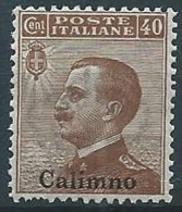 1912 EGEO CALINO EFFIGIE 40 CENT MNH ** - W074 - Egée (Calino)