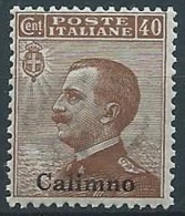 1912 EGEO CALINO EFFIGIE 40 CENT MNH ** - W074-2 - Ägäis (Calino)