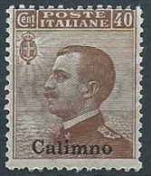 1912 EGEO CALINO EFFIGIE 40 CENT MNH ** - W074-4 - Egée (Calino)