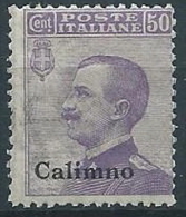 1912 EGEO CALINO EFFIGIE 50 CENT MNH ** - W074-2 - Egée (Calino)