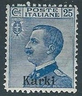 1912 EGEO CARCHI EFFIGIE 25 CENT MH * - W077 - Ägäis (Carchi)