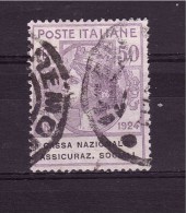 ITALY 1924 Cassa Nazionale Assicurazioni Sociali 50 Cent. Sassone N° 28 Very Fine Used - Assurés