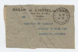 Bande-journaux ,imprimés  ,Bazar De L´Hôtel De Ville,Maucan Vèze,Naucelle,, Aveyron,Paris, - Periódicos