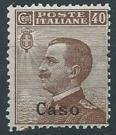 1912 EGEO CASO EFFIGIE 40 CENT MNH ** - W080-3 - Egeo (Caso)