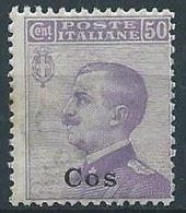 1912 EGEO COO EFFIGIE 50 CENT MNH ** - W083-3 - Egeo (Coo)