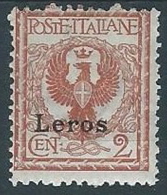 1912 EGEO LERO AQUILA 2 CENT MH * - W083 - Aegean (Lero)