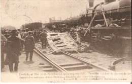 KONTICH (2550) - CATASTROPHE - Chemins De Fer : Catastrophe Ferroviaire Du 21 Mai 1908. Les Voitures Démantibulées. CPA. - Kontich