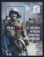 2014 POLONIA "70° ANN. RIVOLTA DI VARSAVIA" FOGLIETTO MNH - Neufs