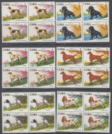 1976.10  CUBA MNH. 1976. BLOCK 4. PERROS DE CAZA Hounds. COCKEL SPANIEL, BORZOI, POINTER,  RETRIEVER,COMPLETE SET - Nuovi