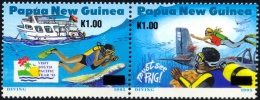 DIVING-TOURISM-SETENANT PAIR-PNG-UPRATED-MNH-468 - Immersione