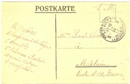 LACH- BELGIQUE CARTE POSTALE ILLUSTREE ADRESSEE EN DE FM EN MARS 1919 - Portofreiheit