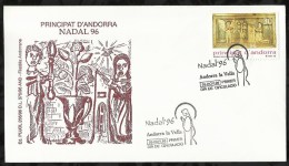 PREMIER JOUR . NOËL . RETABLE DE SAINTE EULALIE D'ENCAMP . 26 NOVEMBRE  1996 . - Storia Postale