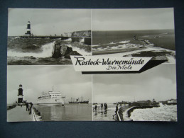 Germany: DDR - Rostock - Warnemünde - Die Mole - Multiview, Lighthouse - Posted 1981 - Rostock