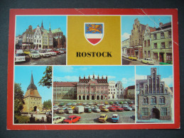 Germany: DDR - Rostock - Multiview, Old Cars - 1980s Used - Rostock