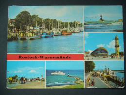 Germany: DDR - Rostock - Warnemünde - Multiview - Lighthouse, Wharf, Promenade, Ships - Posted 1980s - Rostock