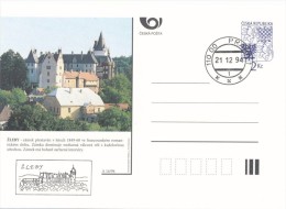 Czech Rep. / Postal Stationery (1994) Castles - Cachet/FDC (16) Zleby (Castle Radically Rebuilt In The Neogothic Chateau - Légumes