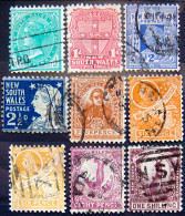 NEW SOUTH WALES 1905 Set Of 9 USED Scott109-115,118 CV$40 Watermark : 12 - Gebruikt