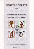 Berlin (West) 1981 Ersttagsblatt Mi 641-644  [020515ETBI] - 1er Día – FDC (hojas)