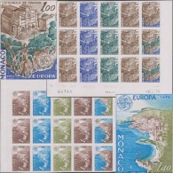 Monaco 1978 Y&T 1139/40. Essais De Couleurs. Europa, Les Deux Timbres En Demi-feuilles. Vues : Cathédrale De Monaco - 1978
