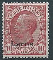 1912 EGEO LERO EFFIGIE 10 CENT MNH ** - W084-6 - Egeo (Lero)