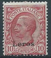 1912 EGEO LERO EFFIGIE 10 CENT MNH ** - W084-7 - Ägäis (Lero)