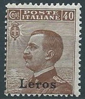 1912 EGEO LERO EFFIGIE 40 CENT MNH ** - W085-3 - Ägäis (Lero)