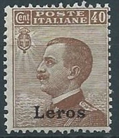 1912 EGEO LERO EFFIGIE 40 CENT MNH ** - W085-6 - Egeo (Lero)