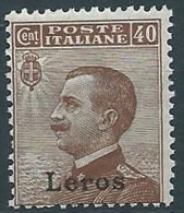 1912 EGEO LERO EFFIGIE 40 CENT MNH ** - W085-7 - Egée (Lero)