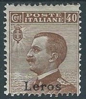 1912 EGEO LERO EFFIGIE 40 CENT MH * - W085-2 - Aegean (Lero)