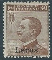 1912 EGEO LERO EFFIGIE 40 CENT MH * - W085-3 - Egée (Lero)