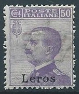 1912 EGEO LERO EFFIGIE 50 CENT MNH ** - W086-2 - Egeo (Lero)