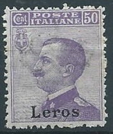 1912 EGEO LERO EFFIGIE 50 CENT MNH ** - W086-3 - Egeo (Lero)