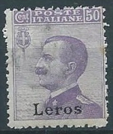 1912 EGEO LERO EFFIGIE 50 CENT MNH ** - W086-6 - Egeo (Lero)