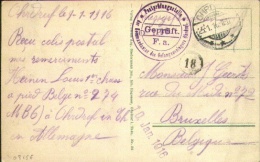 Prentkaart "Truppenübungsplatz Ohrdruf" Van Gefangenenlager Ohrdruf Naar België 1916 + Kampcensuur. - Prisoners