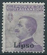 1912 EGEO LIPSO EFFIGIE 50 CENT MNH ** - W088-4 - Ägäis (Lipso)