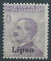 1912 EGEO LIPSO EFFIGIE 50 CENT MNH ** - W089-4 - Ägäis (Lipso)