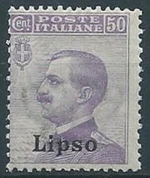 1912 EGEO LIPSO EFFIGIE 50 CENT MNH ** - W089-5 - Ägäis (Lipso)