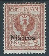 1912 EGEO NISIRO AQUILA 2 CENT MH * - W090 - Aegean (Nisiro)