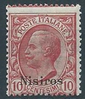 1912 EGEO NISIRO EFFIGIE 10 CENT MNH ** - W091-3 - Ägäis (Nisiro)