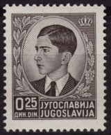 1939 Yugoslavia Jugoslawien Yougoslavie - King Peter II - Mi 393 - 0.25 Din - MNH - Nuovi